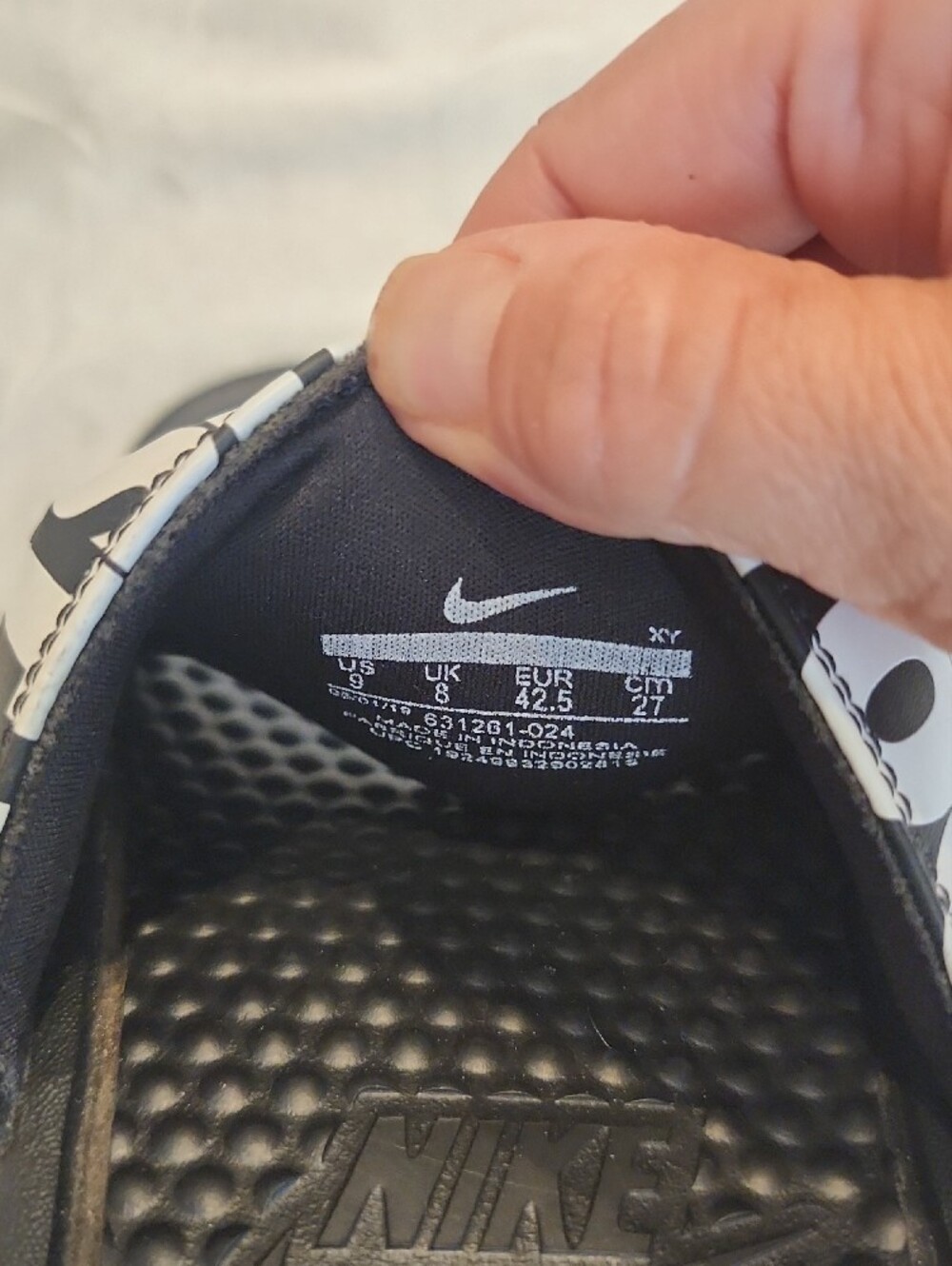 Nike Black & White 'Just Do It' Slide Sandals - Fantastic Condition- Size 9 [V1] - Picture 8 of 12